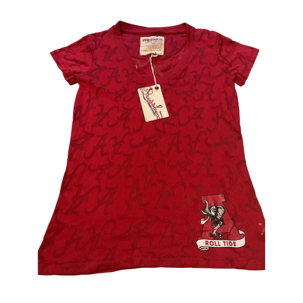Pressbox Crimson Alabama Crimson Tide Elephant Roll Tide Graphic TShirt Womens S